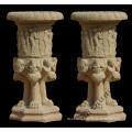 Outdoor Handmade Marble Stone Flower Planters and Pots